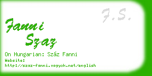 fanni szaz business card