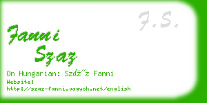 fanni szaz business card